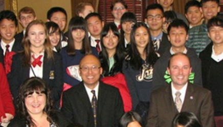 Students and Governor Cox